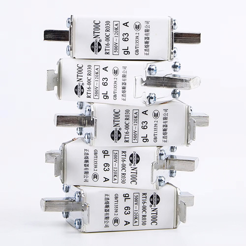 Anpassad grossist Lågspänning NT00C AC Säkringslänk Kniv Litet blad Hög brytkapacitet Koppar 100A CE